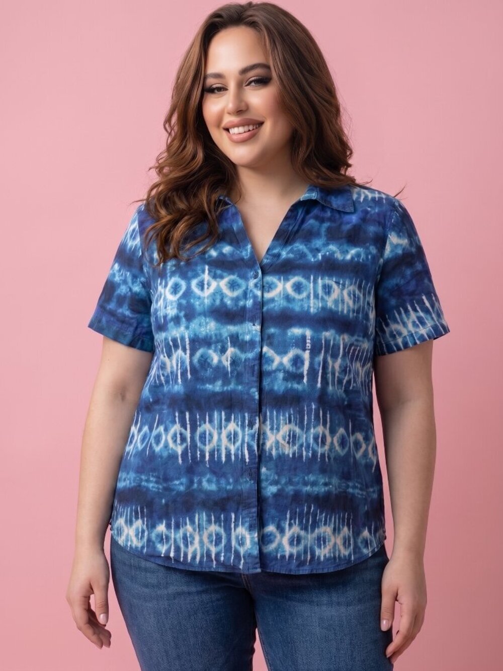 Ladies Gloria Vanderbilt Blue Tie-Dye Top
